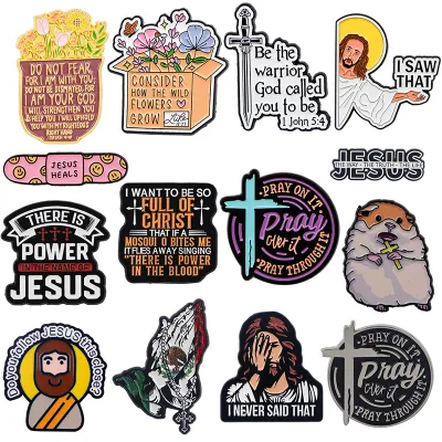 Christian Religious Pins Bulk Bible Verse Faith Lapel Pin Jesus Cross Pray Brooches Church Souvenir Badge Jewelry Gift