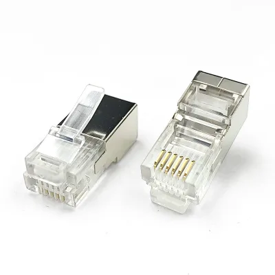 Factory wholesale RJ12 Modular Plug Male Category 3 Long Body Shielded 6P6C RJ11 Telephone Cable Connector L=22.7mm