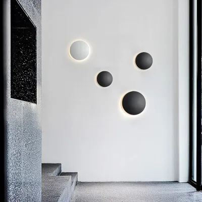 Indoor Modern LED Wall Light Home Decorative Round Background Luminescence Lamps Living Room Bedroom Bedside Staircase Wall Lamp