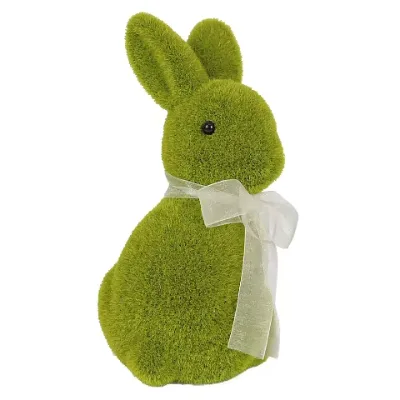 Handmade Lovely Moss Rabbit Artificial Turf Grass Novelty Easter Bunny Decor for Home Office Party Gift Toys Candies