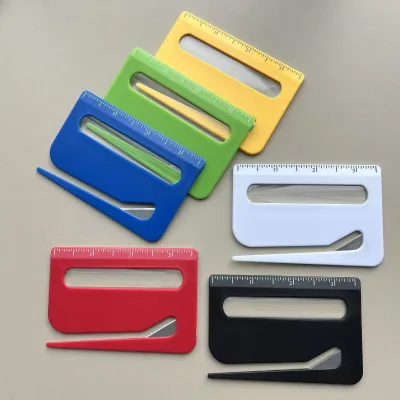 Custom Logo 3-in-1 Letter Opener with Ruler & Magnifier, Safe Envelope Cutter Magnifying Glass for Hiking Outdoor
