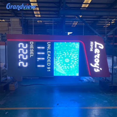 Hot-selling Custom Gas Station Signage Outdoor Light Box Stand Business Signs Commercial Pylon Sign Gas Station Items