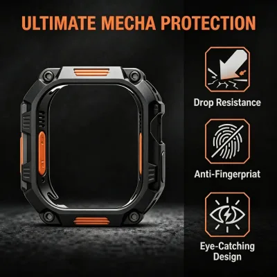 Zinc Alloy Case for Apple Watch Ultra 3 49mm Mecha-style Modified Armor Case Protective Cover