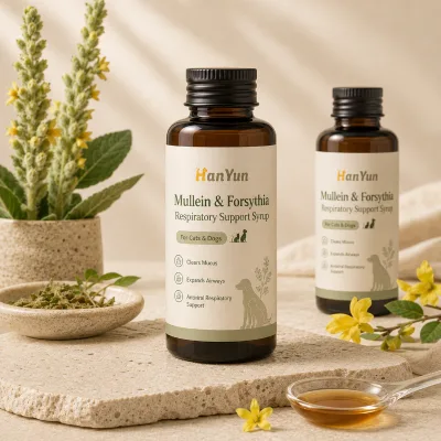 Mullein Forsythia Pet Respiratory Lung Support Syrup Supplement Bronchial Clear Breathing Cough Lucus Relief Dogs Cats