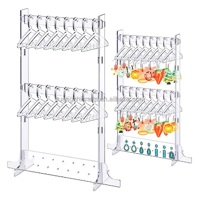 Acrylic Jewelry Organizer Earring Hanger Clear Acrylic Ear Stud Holder Detachable Acrylic Earring Display With Hangers