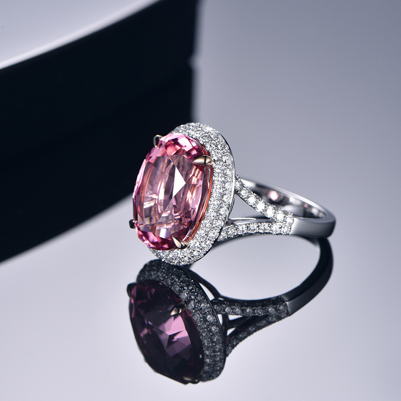 Popular Style Pink Blue Yellow Green Color CZ Zircon Engagement Rings Gemstone Wedding Ring