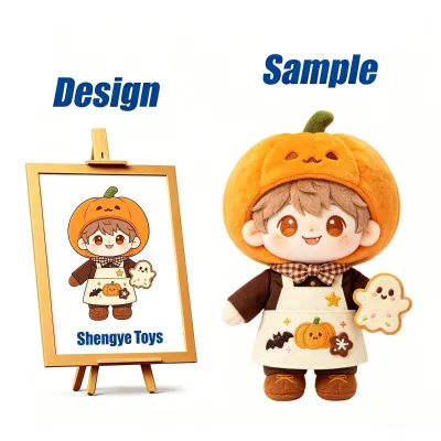 Shengye China Toy Manufacturer Custom Cute Pumpkin Boy Plush Figure Toy for Kids Store Shop Company Halloween Party Event Gift