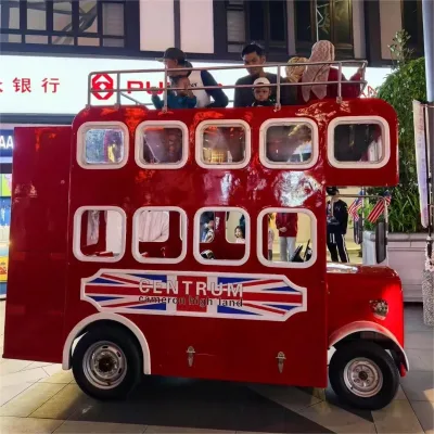 Amusement Park Facilities Ride on Electric Sightseeing Car Double Deck London Bus