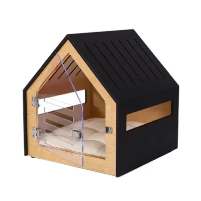 Wooden Modern Dog and Cat House with Acrylic Door