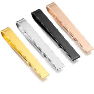 High-quality Brass Tie Clip Laser-engraved logo Available Gold Silversleek Minimalist Design Unisex; In-stock Wholesale for