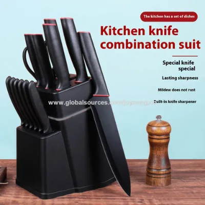 A complete set of kitchen knives, knife holders, household and commercial complementary food slicing knives and chef knives