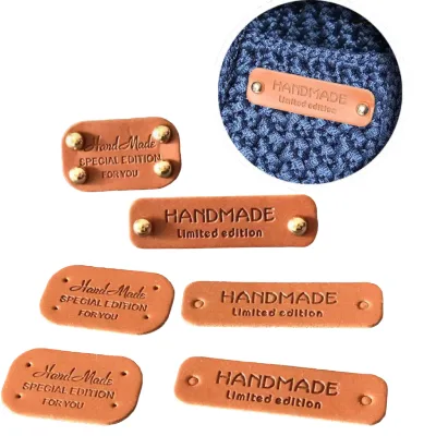Factory Supply Multiple Shapes Custom High Quality Eco-Friendly Leather Hat Hang Tags Debossed Embossed Printed for Bags Shoes