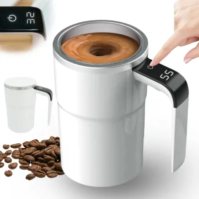 Multifunctional Mug Birthday Gift Automatic Magnetic Stirring Coffee Mug With Temperature Display Rechargeable Stirring Mugs