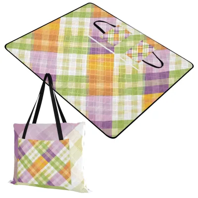 Hotsales Market New Arrival Large Vintage Waterproof Portable Picnic Blankets Washable Foldable Hand Bags With Custom
