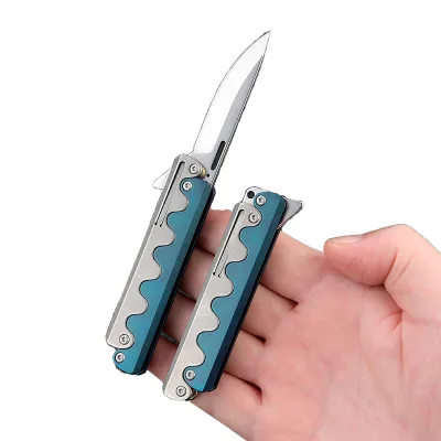Innovative 2025 Titanium Alloy Handle D2 Pocket Folding Hunting Knife Application Outdoor Camping Customizable OEM