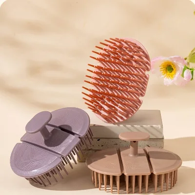 Salon Easy Rinsing Suck Quickly Hair Scalp Massager Shampoo Brush Soft Comb Teeth Folded Easy Use Exfoliating Scalp Massager