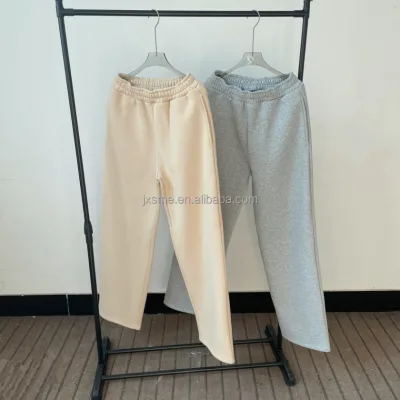 Custom Women Straight Leg Sweatpants Cotton Fleece Blank Casual Baggy Pants