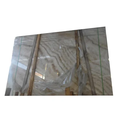 Wooden White Onyx Marble Price Slab