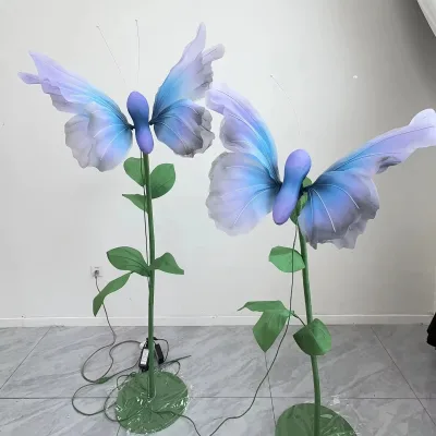 New Design Supplies Handmade Giant Butterfly With Base Artificial Flowers Butterfly Decorations for Birthday Decor