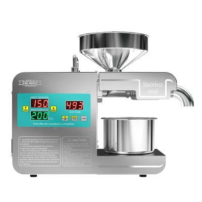 China 3-6kg/h Intelligent Panel Stainless Steel Soybean Oil Walnut Oil Cold & Hot Pressing Home Oil Press Machine