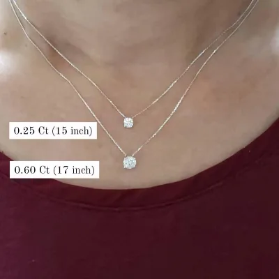 Classic 14k 18k Gold Lab Grown Diamond Attached Necklace, Beautiful White Diamonds, VS Diamonds Party Jewelry