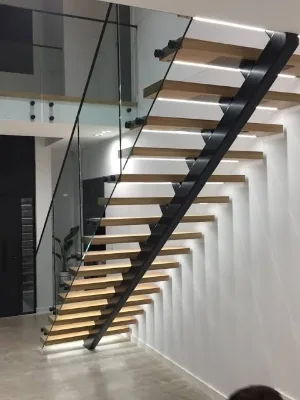Stringer Staircase DIY Easy Assembly Steel Stair Stringers Adjustable for Deck Patio Indoor Outdoor