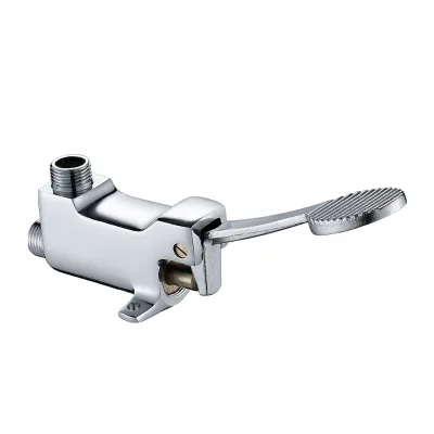 Brass Pedal Faucet Cold Water Foot Tap Installed at the Bottom of the Basin Hospital Laboratory Medical Foot Switch Faucet