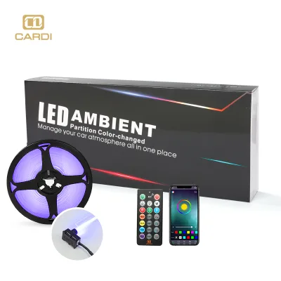 "CARDI"Dynamic Car Led Neon El Light App Control Chasing RGB Color Interior Decoration 18 in 1 Symphony Car Ambient Light