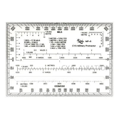 CYA 6 * 4 Inch Rectangular Protractor  With Sandwich Line Printings MP-6
