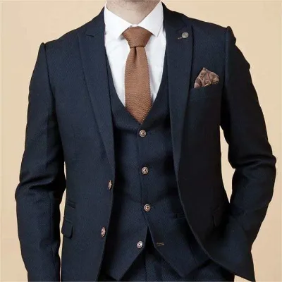 Customized Slim Fit Wedding Wool Suits 3 Pieces for Men Business Tuxedo Formal Padded Shoulder Blazers Ladies Women Men
