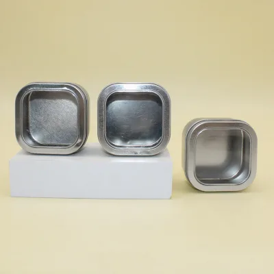 Customized Square Tinplate Metal Box Child-Resistant Tin Cosmetic Cream Jar Rectangle Transparent Candies Cookies Sugar