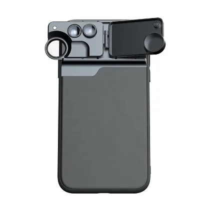 New Phone case with 6 in 1 Phone Lens Kit Optical Wide Fisheye Telephoto 10x 20x Macro CPL Filter Lens for Cellphone