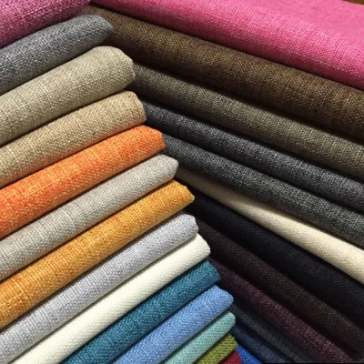 Width 150 cm Thick Linen Cotton Fabric Bamboo Solid Color Sofa Fabric for Tablecloth Pillow Cushion Home Textile 600 D Soft
