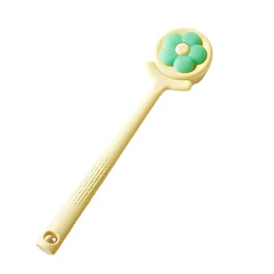 Modern Flower Shower Brush Back Massager Long Handle Plastic Mud Brush No Need Human Help
