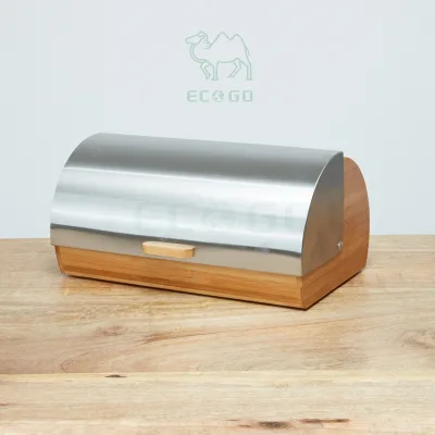Best Selling Custom Bread Box Premium Bamboo Bread Box High Capacity Wooden Bread Box Indoor or Outdoor