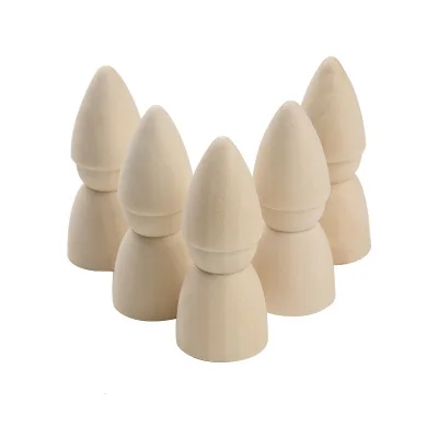 Wholesale Unfinished Wooden Figures with Pointed Hats Customizable Dwarf-style Dolls for Creative DIY Painting for Children