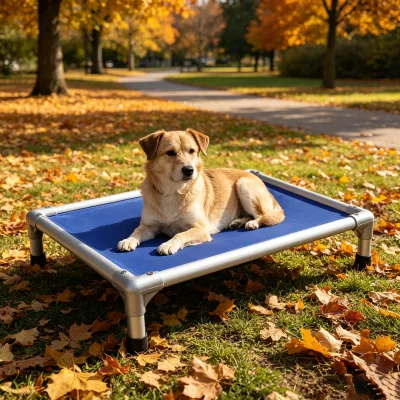 Stain-Resistant Flat Surface Raised Dog Bed Disassemblable Aluminum Indoor Pet Rest Cot