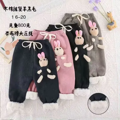 2.25 Dollar Model ZWK006 Wholesale Winter Warm Girls Boys Athletic Fleece Kids Track Cargo Snow Pants With Many Patterns
