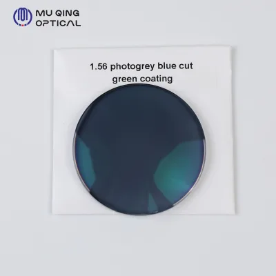 Muqing Optical Lenses Wholesale Finished HMC Style UV420 Protection 1.56 Index Photocromic Photochromatic Color Eyeglasses Lens