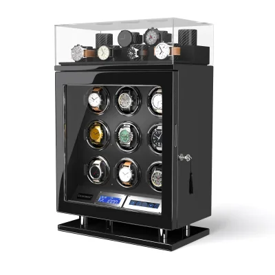 Patent Design Special 9 Watch Winders with 8 Watch Holders Organizer Large Automatic Watch Winder Rotator Box