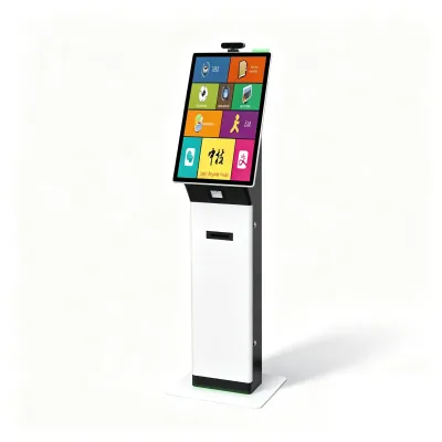 Zhongji A12S AO12SC Self-Checkout Kiosk Curved Screen Optional Built-in 80mm Printer Barcode QR Face Payment OEM ODM Factory