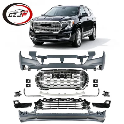 CZJF Auto Parts Front Bumper Kit for GMC Terrain Denali 2022 2023 2024 Complete Facia Bumper Grille Spoiler Lip Foglamp Trim Set