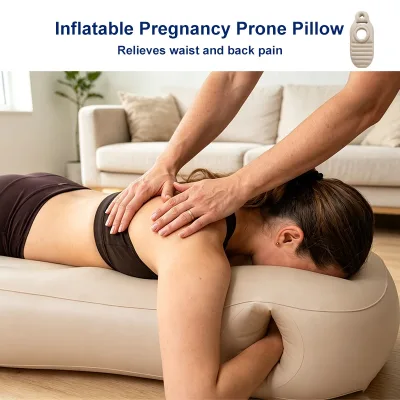 Inflatable Massage Pillow Four Zones Hollow Head Cutout, Abdomen Support Alleviate Whole Body Physical Discomfort
