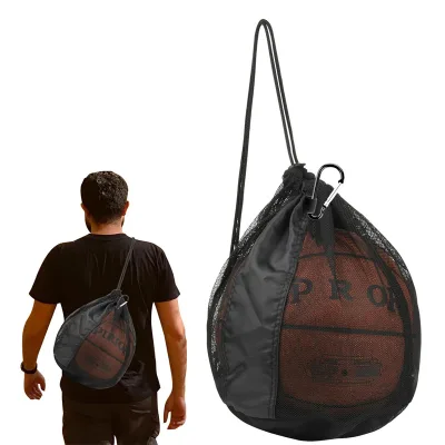 Modern Professional Basketball Sports Nylon Backpack with Large Capacity Durable Drawstring Closure