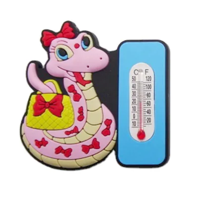 Gadget Gift Snake Refrigerator Magnet 3D Soft Pvc Promotional Fridge Magnet Thermometer