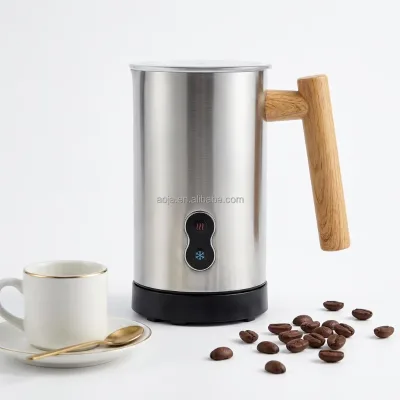 Factory Hot Sale Automatic Electric Milk Frother 400W Hot and Cold Milk Foam Maker With Aluminum Alloy Tank Detachable Base