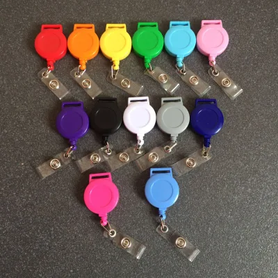Factory-Stocked Anti-Loss ID Clip Badge Scroll Colorful Pull-Tab Buckle Stretchable Keychain Lanyard Clip-Easy Pull ABS