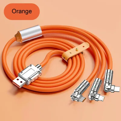 on Discount 120W 6A USB C 3 1 Cable Micro L Phone Type-C USBC Fast Charging Zinc Alloy Elbow Silicone Power Bank Data Cables