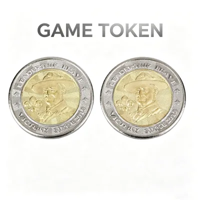 Sample Custom Design Gold Color Brass Arcade Game Token Coins Silver Metal Brass Tokens for Amusement Game