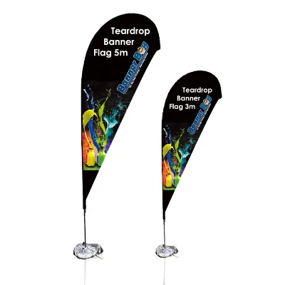 Custom Outdoor Wind Resistant Rectangle Teardrop Beach Flags Cheap Coffee and Barber Feather Advertising Banners
